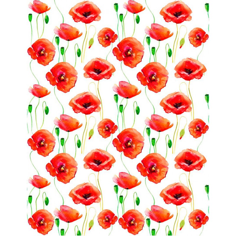 Sır Üstü Renkli Dekal Poppies (Gelincik) D-243 (23x28cm)