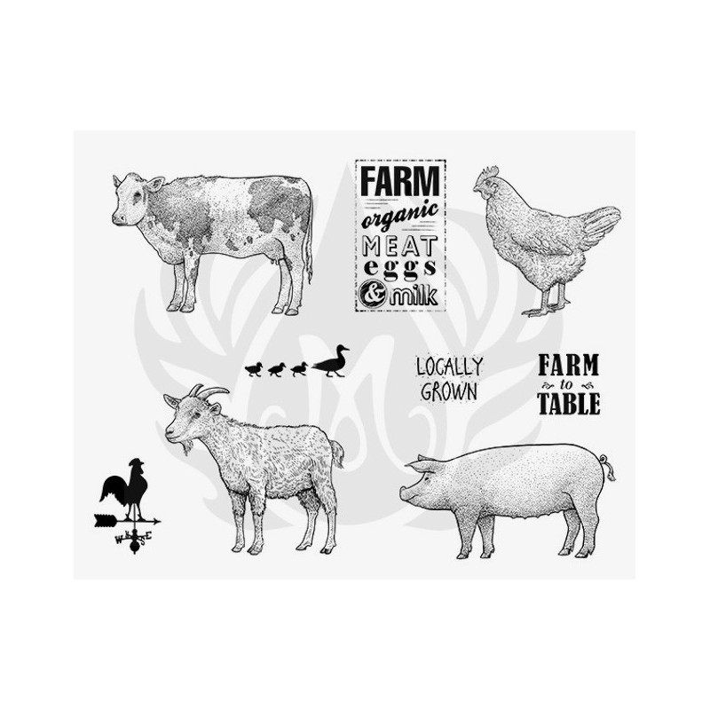 DSS-153 Farmhouse Mayco Designer Silk Screen - İpek Baskı (Serigrafi) 30x38 cm Çiftlik