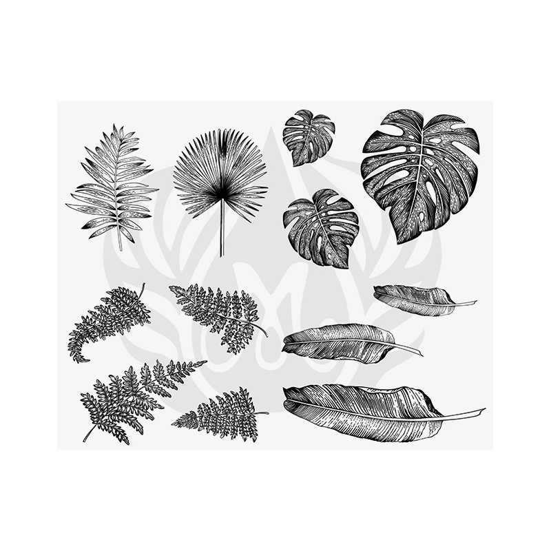DSS-166 Tropical Leaves Mayco Designer Silk Screen - İpek Baskı (Serigrafi) 30x38 cm Tropikal Yapraklar