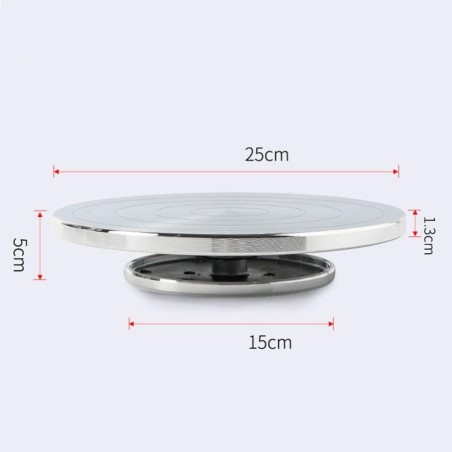 Alüminyum Çift Taraflı Metal Turnet Çap: 25/15cm Y: 5cm
