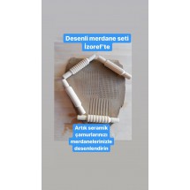 Desenli Tahta Merdane Seti 4 Parça