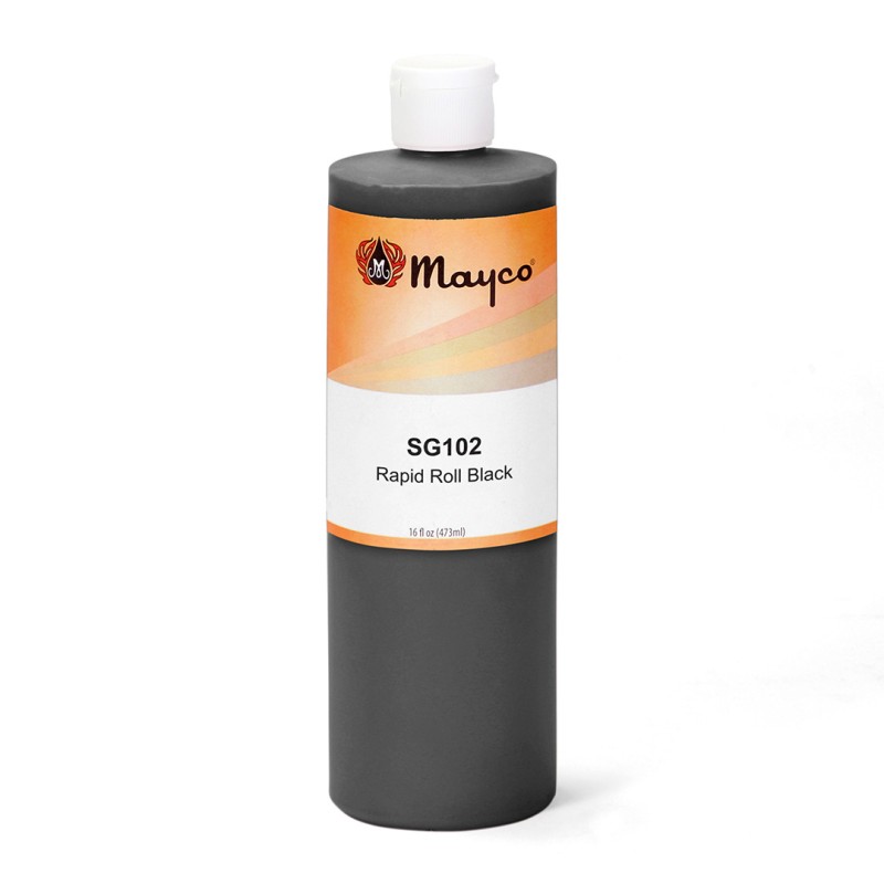 SG-102 Black Rapid Roll Mayco 16oz-473 mL (Siyah Dökme  Sır) 1000–1220°C