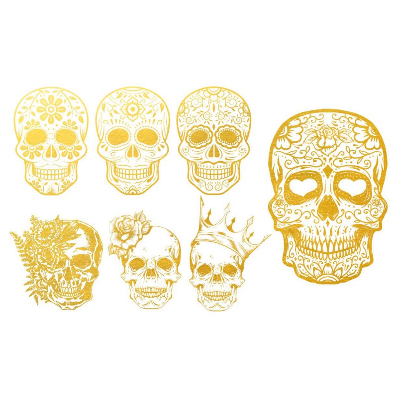 Sır Üstü Dekal Gold Skull (Altın Kurukafa) D-226 (10x15cm)