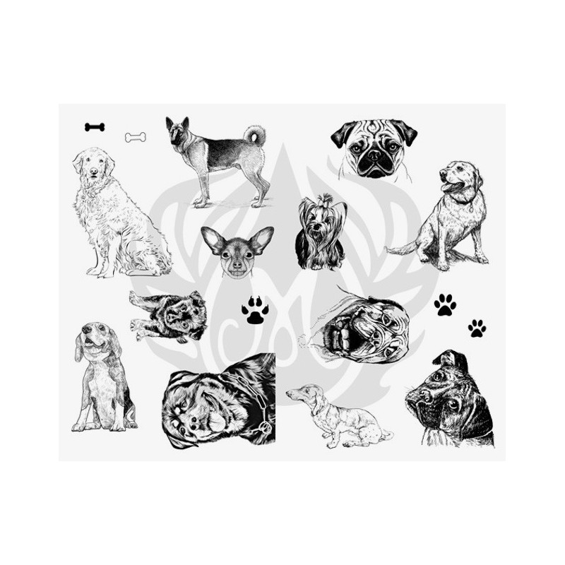 DSS-119 Dogs Mayco Designer Silk Screen - İpek Baskı (Serigrafi) 30x38 cm Köpekler