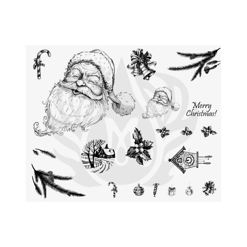 DSS-133 Merry Christmas Mayco Designer Silk Screen - İpek Baskı (Serigrafi) 30x38 cm Noel Baba