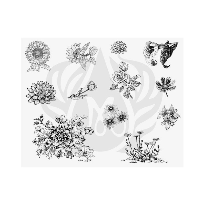 DSS-138 Flowers 2 Mayco Designer Silk Screen - İpek Baskı (Serigrafi) 30x38 cm Çiçekler-2