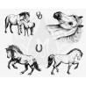 DSS-151 Horses Mayco Designer Silk Screen - İpek Baskı (Serigrafi) 30x38 cm Atlar